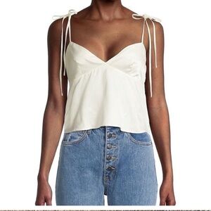 WeWoreWhat Tie shoulder sateen cami (NWOT)